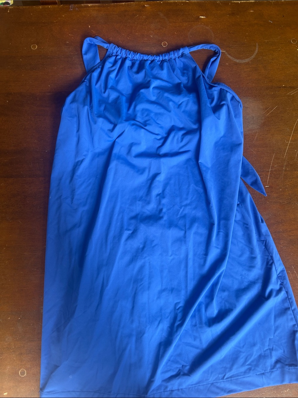 Woman's Bright Blue Halter-Style Casual Dress